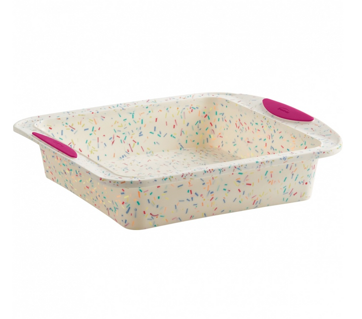 Silicone Bakeware: White Confetti Square Cake Pan