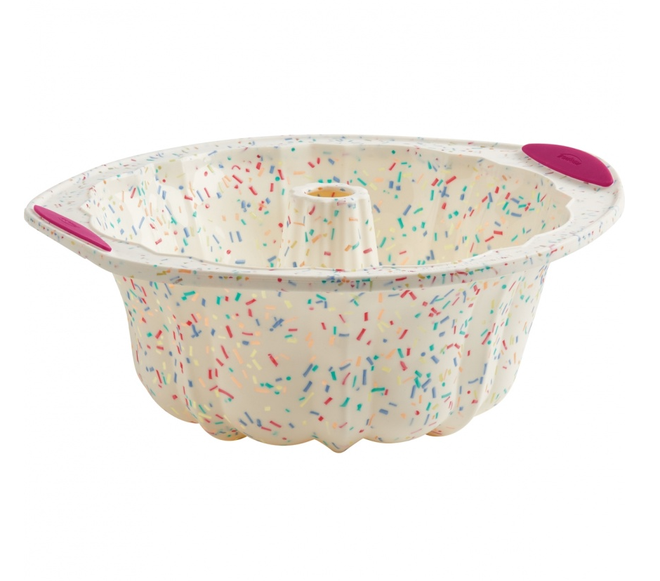 Silicone Bakeware: White Confetti Fluted Cake Pan