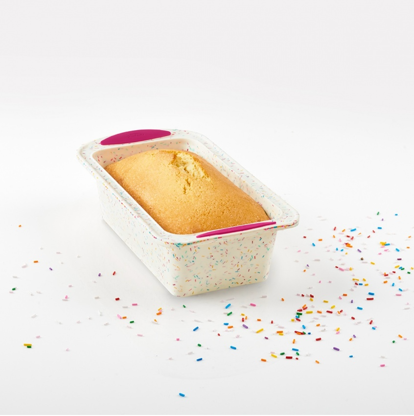 Silicone Bakeware: White Confetti Loaf Pan
