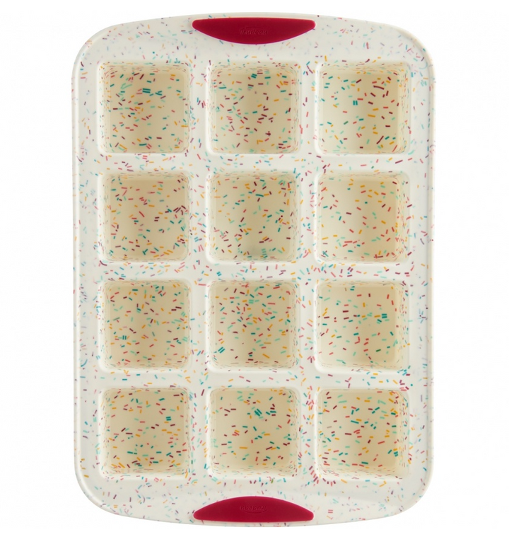 Silicone Bakeware: White Confetti 12-Count Brownie Pan