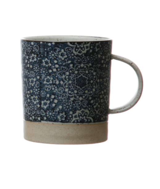 Hand-Stamped Stoneware Mug