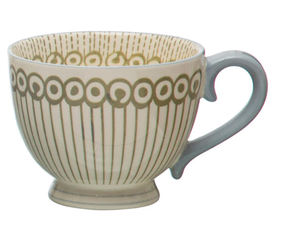 Stoneware Mug with Pattern