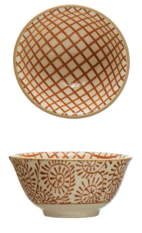 Stoneware Mini Bowl with Pattern
