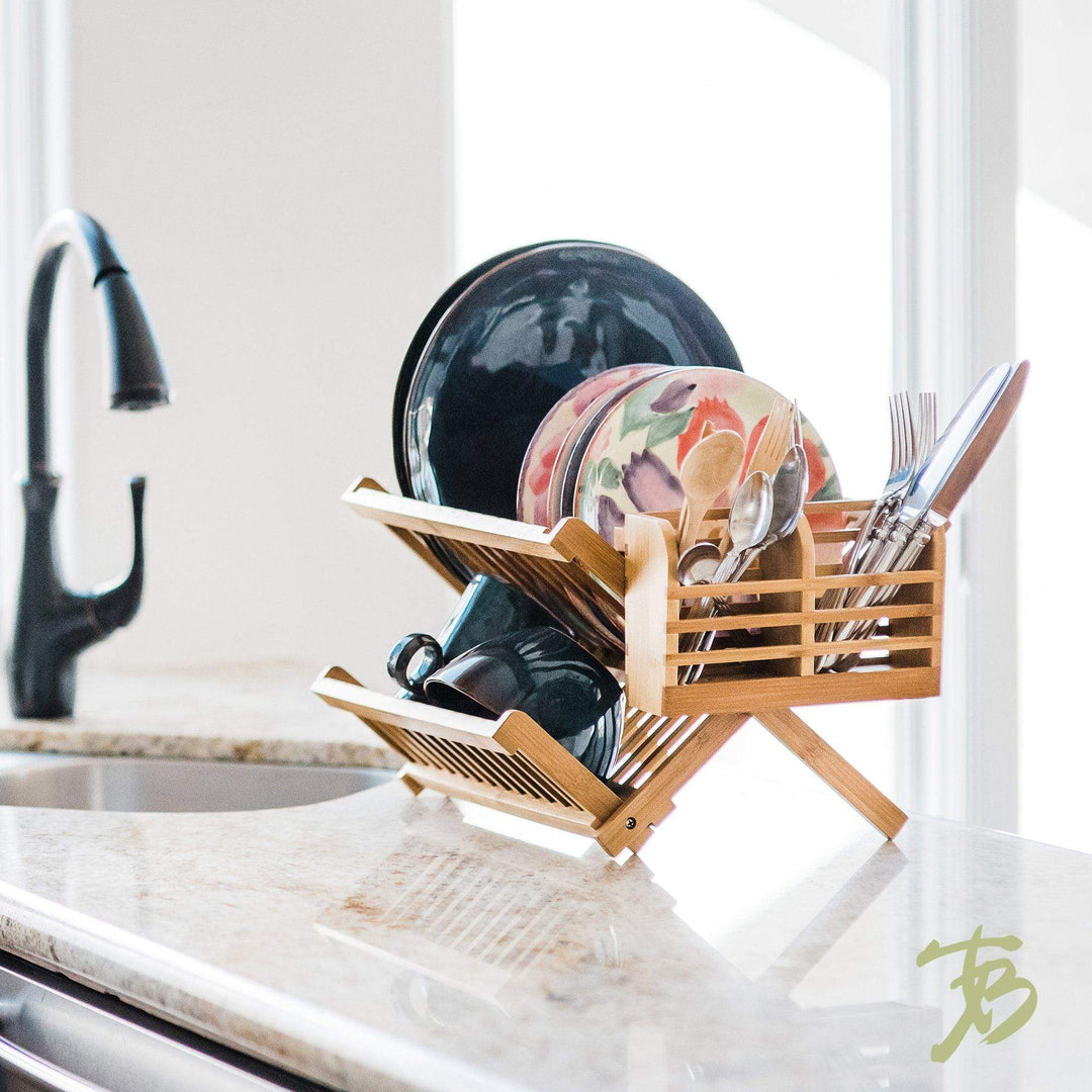 Totally Bamboo Compact Collapsible Bamboo Dish Drying Rack – The