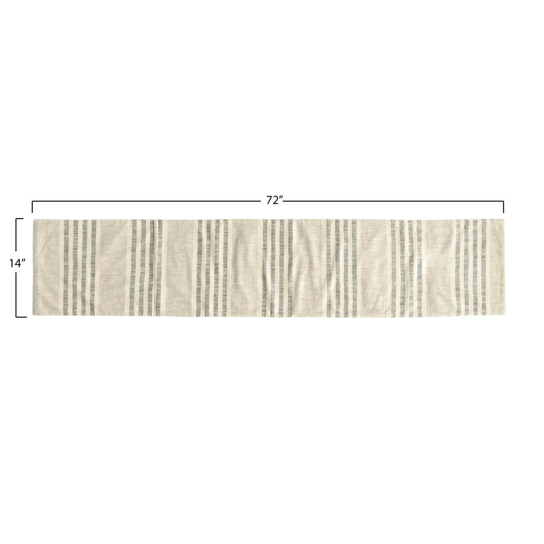 Woven Cotton Striped Table Runner