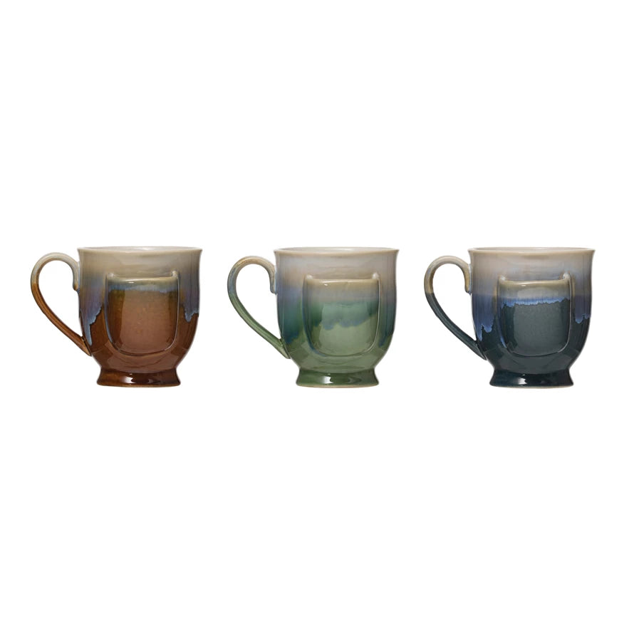 Glazed Stoneware Mug with Tea Bag Holder