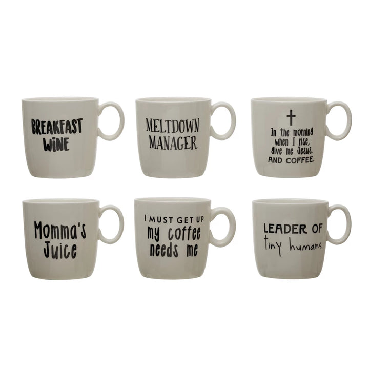 Stoneware Mug with Sayings