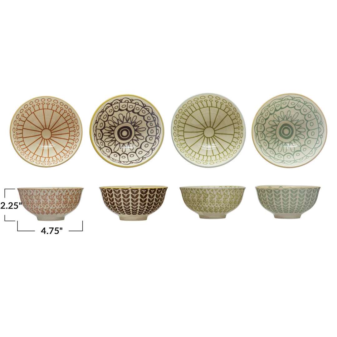 Stoneware Bowl with Pattern