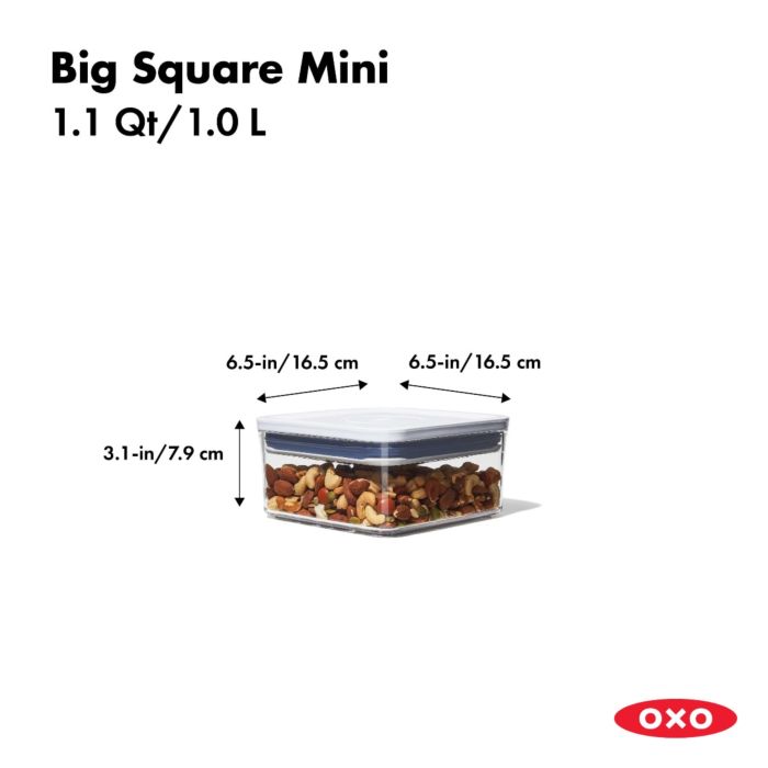 OXO - Pop Container, Small Square Short, 1.1 Quart