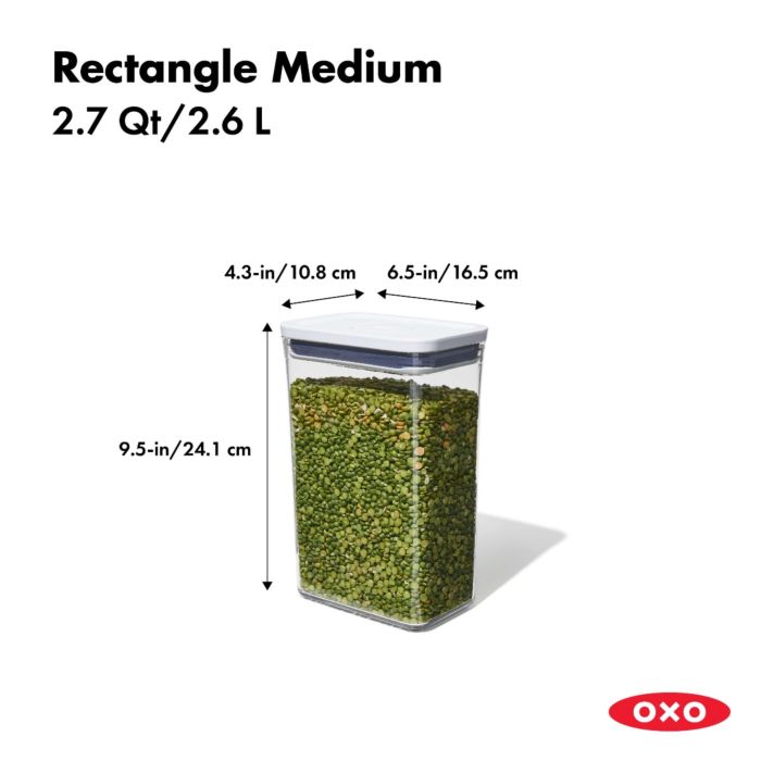 OXO POP Container - Rectangle Medium (2.7 Qt.) – The Cook's Nook