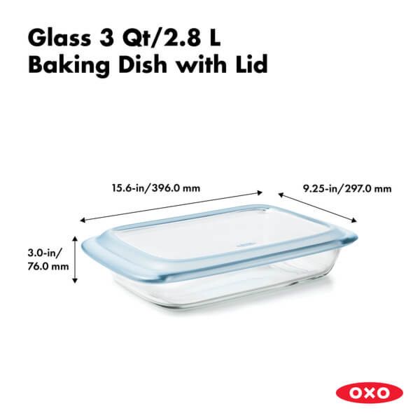9 x 13 Glass Baking Dish with TrueFit Lid