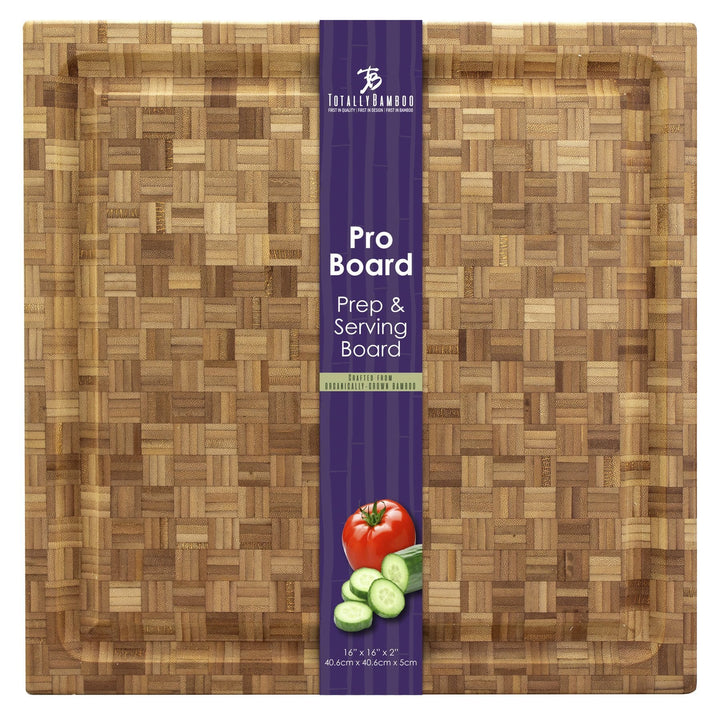 Totally Bamboo Pro Board Bamboo Carving and Cutting Board with Juice Groove